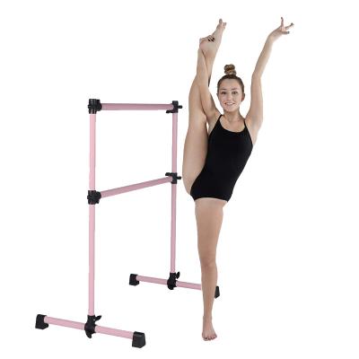 China Aluminum Adjustable Double Freestanding Ballet Barre Fitness Stretching Dancing Portable Barre 4FT Ballet Bar for Adult and Kid Home Studio for sale