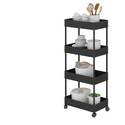 China Best Selling Four Wheel Trolley 4 Tier Kitchen Trolley Beauty Salon Kitchen Carts Viable Hot Storage Rack With Wheels For Salon for sale