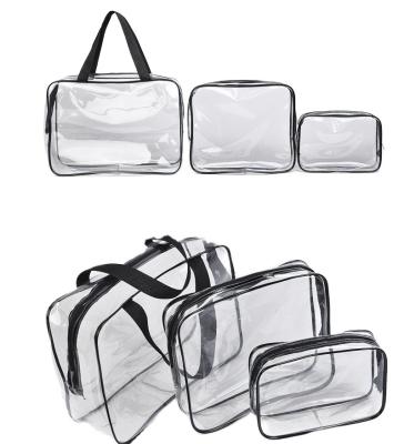 China Fashion High Quality Ready Stock Transparent PVC Jewelry Bag With Handle for sale