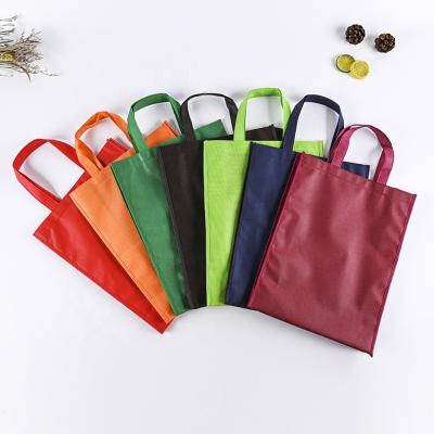 China Eco-friendly Stock Factory Ready Promotional Non Woven Tote Grocery Bag for sale