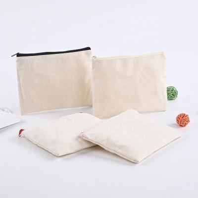 China NATIONAL Accept Stock Ready Logo Cosmetic Organizer Plain Organic Cotton Canvas Cosmetic Bag Customized Bag for sale