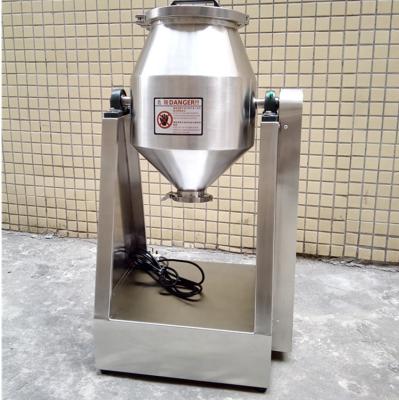 China Small Double Cone Powder 10kg Shape Silent Stainless Steel Dry Powder Kneading Machine for sale