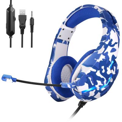 China Breathable Volume Adjustment 7 Colors RGB Lighting Headset Cable Noise Canceling Over-Ear Earphone With USB Interface 3.5 Audio Cable Lines for sale