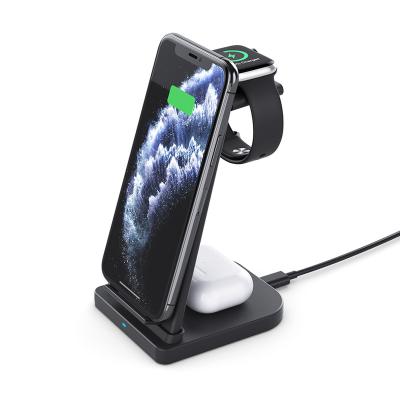 China Overcurrent protection. New Arrival 3 in 1 Magnetic Multi Function Wireless Charger Station Connect Charging Dock Stand for Smart Phone Watch Earphone for sale