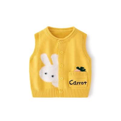 China Custom made quality cotton anti-shrink anfluorescent 100% baby knitted waist coat vest for sale