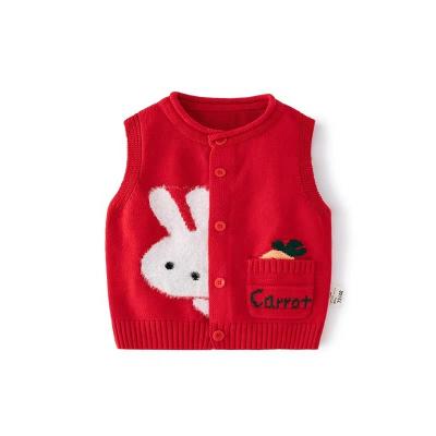 China Quality Anti-Shrink Cotton Manufacturer ODM Dongguan OEM ODM Button Kids Sweater Sleeveless Vest for sale