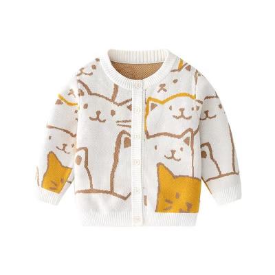 China Anti-shrink quality cotton baby girls spring autumn spring popular unisex cardigan knitting coat for sale