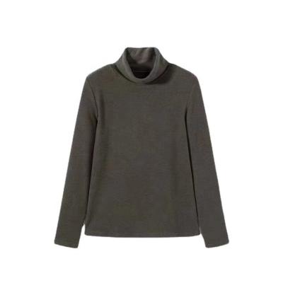 China Anti-wrinkle OEM ODM Stylish Trend Cashmere Ladies Turtle Neck Warm Gray Sweater for sale