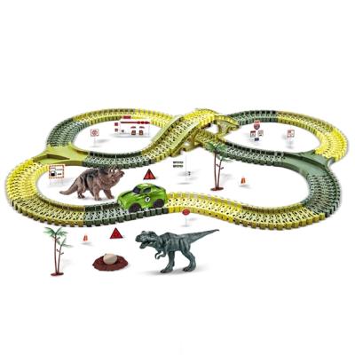 China Election Toys Plastic DIY Racing Car Riding Dinosaur Track Soft Set (7.2CM L) 44*6.6*33cm for sale