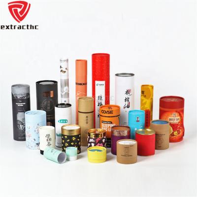 China Custom Food Grade Round Cylindrical Kraft Paper Cardboard Biodegradable Round Paper Tube Packaging Cans Package Box for sale