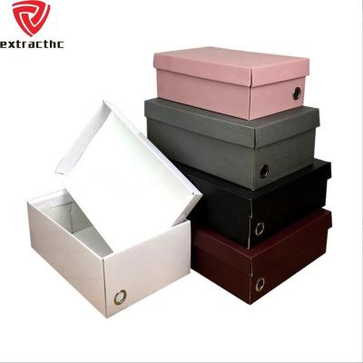 China Recyclable Free Design Printing Paper Shoe Box Luxury Packaging Corrugated Corrugated Shoe Box With Custom Logo for sale