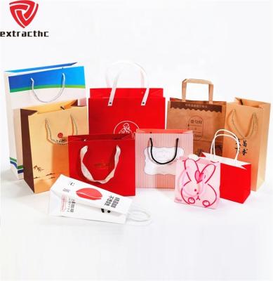 China Boutique Recyclable Custom Carrier Bags Paper Bag Foldable Reusable Paper Shopping Bag With Logo for sale