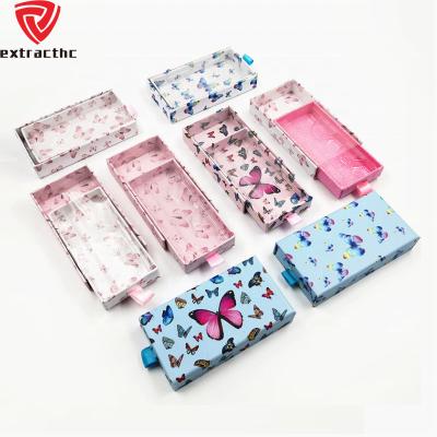 China Hot Stamping Logo Recyclable Luxury Custom Eyelash Packaging Drawer Boxes Customize Printing Cardboard Gift Slide Box With Clear Window for sale