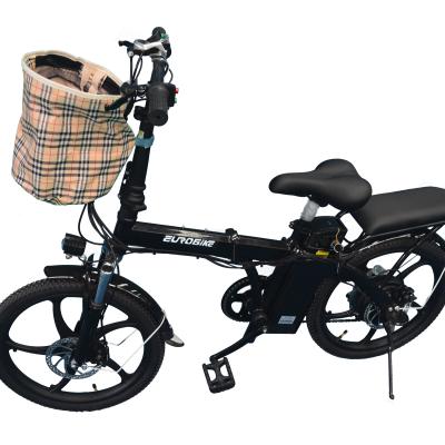 China Fast Folding Electric Bicycle 2021 New High Carbon Steel Frame Foldable Compact Electric Bicycle for sale