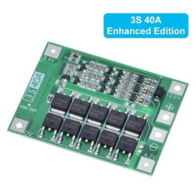 China 3S 4S 40A 60A Li-ion lithium battery charger protection standard board 18650 BMS For Drill Motor 11.1V 12.6V14.8V 16.8V boost balance for sale