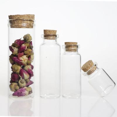 China High Quality Personal Care Borosilicate Glass Test Bottle Corks Vial With Cork Cap For Storage for sale