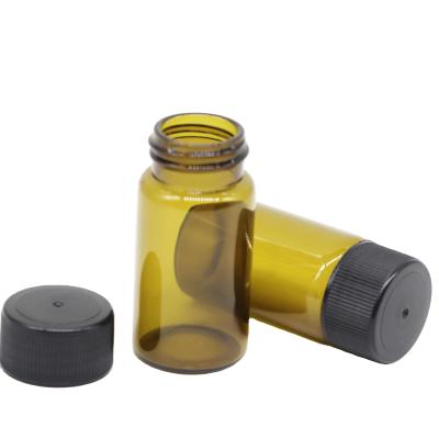 China Personal care 5ml 10ml clear amber glass vial with inner stopper and screw cap for oil container for sale