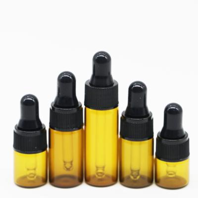 China Personal Care 1ml 2ml 3ml 5ml 10ml 15ml Dropper Bottle Light Amber Blue For Essential Oil With Dropper Pipette for sale