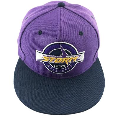 China Wholesale Snapback high quality 3d flat brim embroidery dark blue purple custom color fashion logo trucker hat for sale