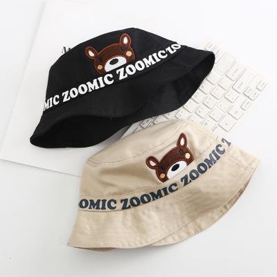 China Comfortable custom cute kids hats embroidery baby fisherman logo cartoon simple bucket hat for sale