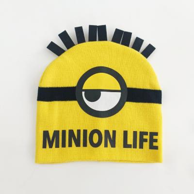 China JOINT Anime Despicable Wholesale Custom Cartoon I Logo Cute Knitted Winter Hats Beanie Hat For Unisex for sale