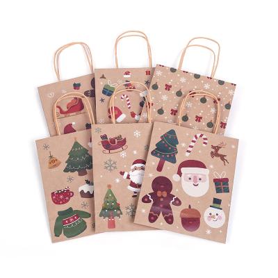 China Low moq price low moq custom logo Christmas personalized shopping paper packaging luxury recyclable cheap paper gift bags with handles for sale