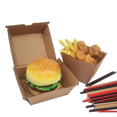 China Disposable Cardboard Disposable Quick Custom Paper Take Out Food Storage Kraft Paper Warmer Lunch Box For Burger for sale