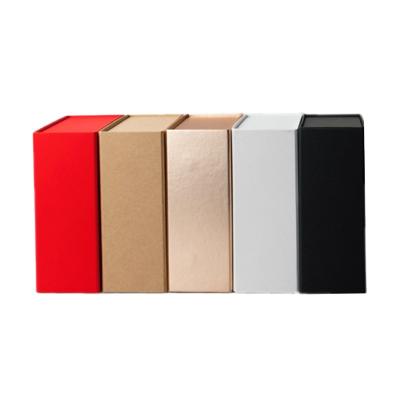 China Custom Recyclable Hot Stamping Paper Box For Gift Rectangular Folding Handle Apparel Packaging For Clothes Ribbon for sale