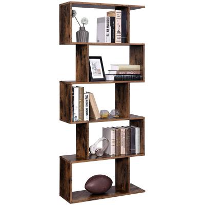 China (Other) 5-Tier Adjustable Wooden Decorative Free Standing Display Room Divider Storage Shelf for sale