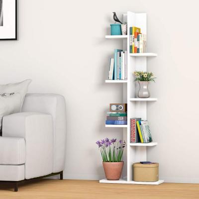 China (Size) Modern Adjustable 7-Tier Tree Shelf Home Office White Book, CD Storage Shelf Tree for sale