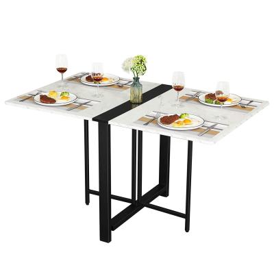 China Collapsible Folding Dining Table, Drop Leaf Table For Small Space, Folding Kitchen Table, for sale