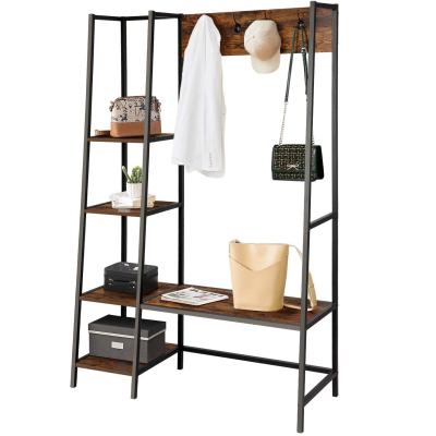 China Modern Entryway Hall Tree, Industrial Vintage Coat Rack Shoe Bench with Hooks for sale