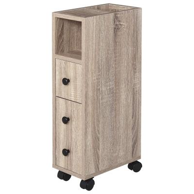 China PANEL Compact Design Freestanding Bathroom Storage Cabinet with 2 Open Cabinets, 1 Door Cabinet, 1 Drawer and 4 Rolling Wheels for sale