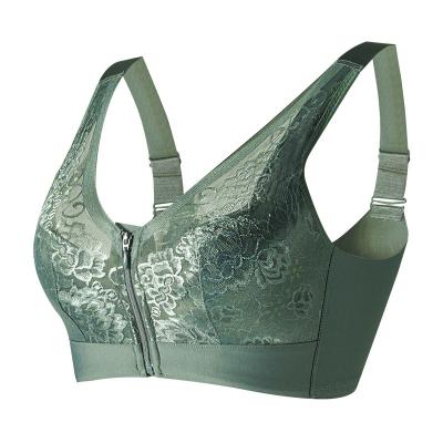 China Seamless Women's Latex Mesh Cup New Back Shaping Bra Front Closure Bra plus Size Thin Underwear Breathable Push up for sale