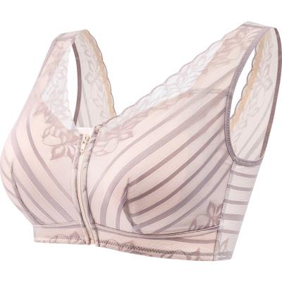 China Seamless Women's Bra Collection Pair Artificial Breast Push up Sexy Beauty Back Breathable Top Support Front Zipper Wireless Underwear for sale