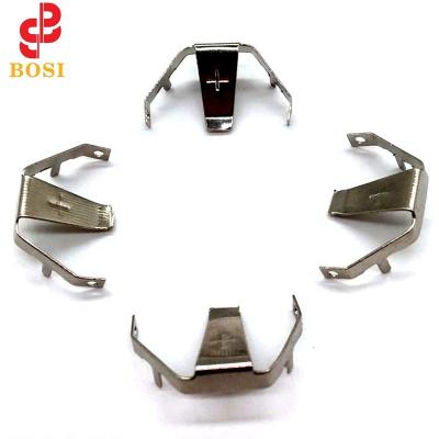 China Life Expectancy 100 Customize CR2032 Spring Nickel Plating Battery Clamp Steel Battery Spring Contact For Remote Controller for sale