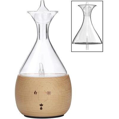 China Christmas Gift Aromatherapy Essential Oil Diffusers Electric Nebulizer Waterless Pure Wood Diffuser Glass Air Aroma Censer for Yoga Home Office for sale