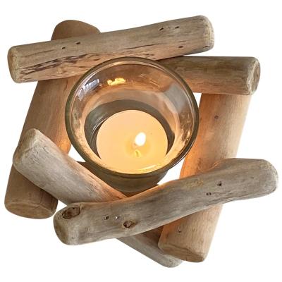 China Creative Home Candlestick Wooden Holder Candle Holder Ornament Stake Decoration Photo Props Retro For Home Decoration for sale