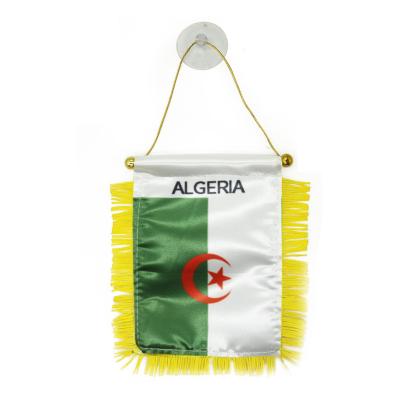 China 14x21cm High Quality Double Sided Double Sided Window Hanging Algeria Flag With Suction Cup for sale