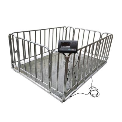 China Carbon Steel Digital Hog Weigh Measuring Scale Digital Sheep Livestock Hog Machinery Electric Floor Fence Weight Scale 1000Kg 3000Kg for sale