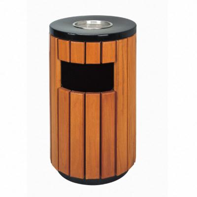 China Sustainable wholesale outdoor wooden soutdoor trash can holders/waste bins/garbage bin for sale