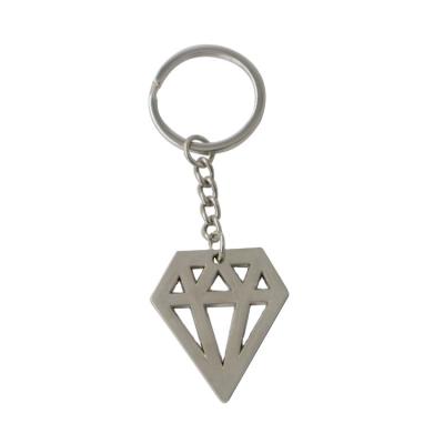 China 2022 new high quality custom silver diamond shaped 3d key chain metal chain for sale