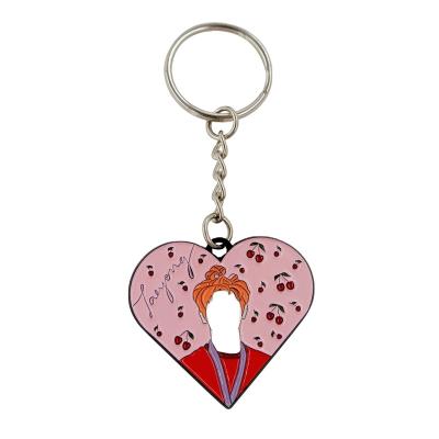 China Heart Shaped Metal Accessories Brazil Metal Nickel Material Black Key Rings Heart Shaped Keychains for sale