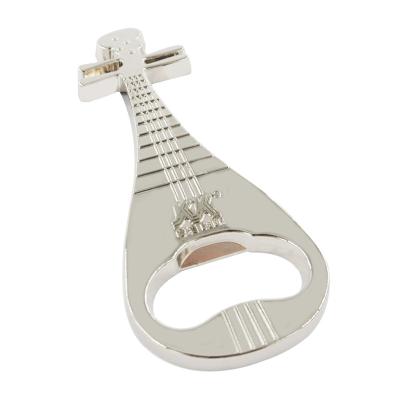 China Factory Free Shipping Laser Engraved Metal Guitar Shaped Bottle Opener Keychain for sale