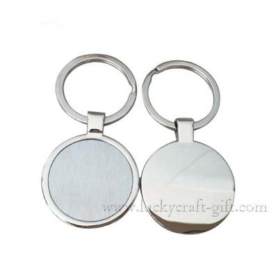 China Metal Keychain Manufacturers Custom Round Plain Metal Mute Key Zinc Alloy Chain for sale