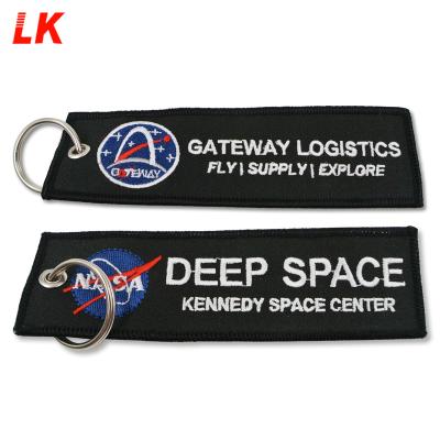 China promotion gift cheap custom fabric embroidery key chain/cheap embroidery key chain for sale