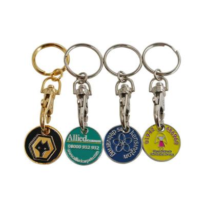 China Promotion / Supermarket Round Shaped Shopping Trolley Coin Car Key Holder For Promotion for sale