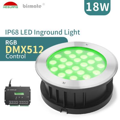 Κίνα 18W τα RGB οδηγημένα DMX512 επίγεια φω'τα στεγανοποιούν IP68 900LM για τον κήπο προς πώληση