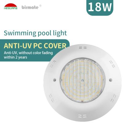 China ABS PC Cover 18W Wall Mounted Fiberglass Pool Lights 6500K Waterproof for sale