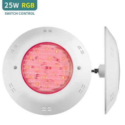 China RGB van de Poollichten 1200LM van de Schakelaarip68 25W Glasvezel Rgb het Zwembadlichten Te koop